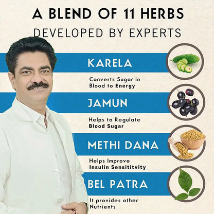 Dr. Aeran's GlucoFree – With Amla, Gudmar, Karela, Jamun, Methi, Haldi, Neem, and More | Supports Healthy Blood Sugar Levels and Insulin Sensitivity